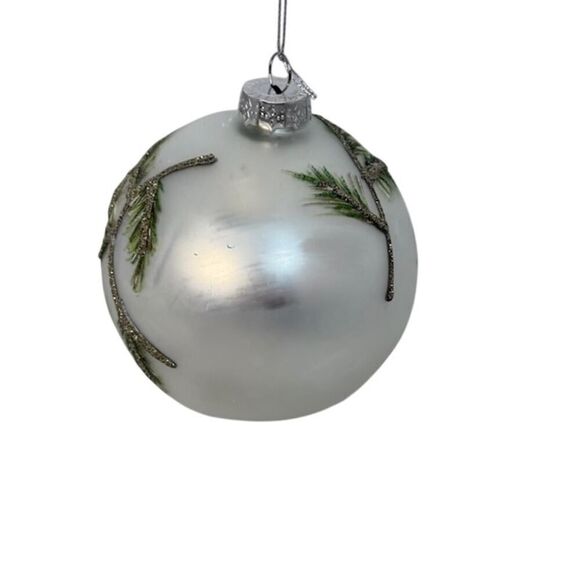 Raz Imports Winter Chickadee Glass Ball Ornament 5" Dee Beesley - Picture 6 of 7
